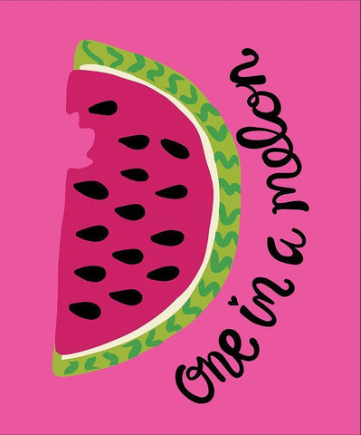 One in a Melon III White Modern Wood Framed Art Print with Double Matting by Rupp, Mariah