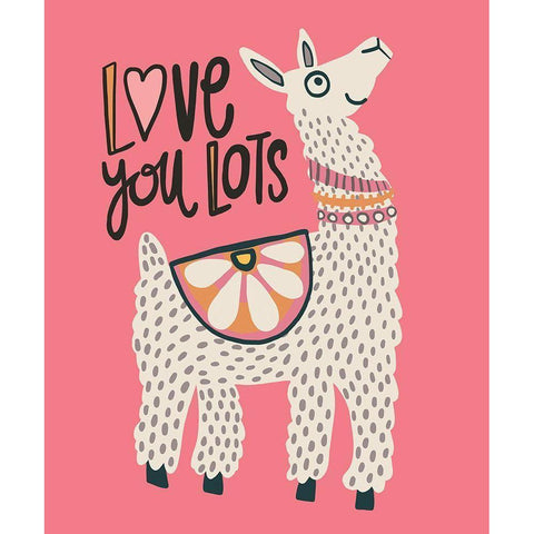 Llama Love Gold Ornate Wood Framed Art Print with Double Matting by Rupp, Mariah