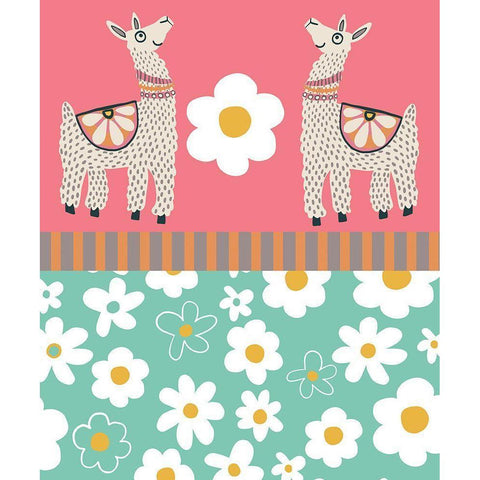 Llamas Gold Ornate Wood Framed Art Print with Double Matting by Rupp, Mariah