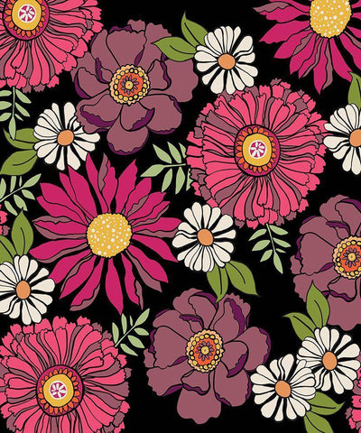 Pink and Black White Modern Wood Framed Art Print with Double Matting by Rupp, Mariah