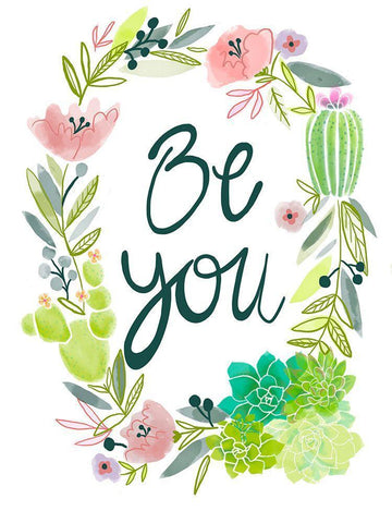 Be You White Modern Wood Framed Art Print with Double Matting by Rupp, Mariah