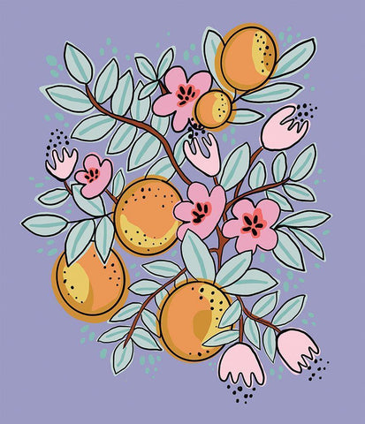 Oranges White Modern Wood Framed Art Print with Double Matting by Rupp, Mariah