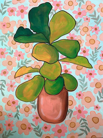 Plant II White Modern Wood Framed Art Print with Double Matting by Rupp, Mariah