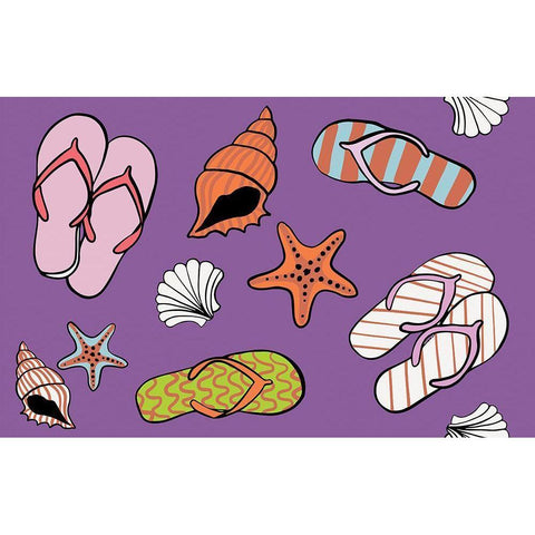 Beach Pattern White Modern Wood Framed Art Print by Rupp, Mariah