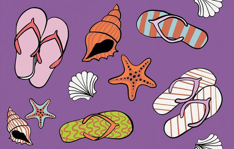 Beach Pattern Black Ornate Wood Framed Art Print with Double Matting by Rupp, Mariah