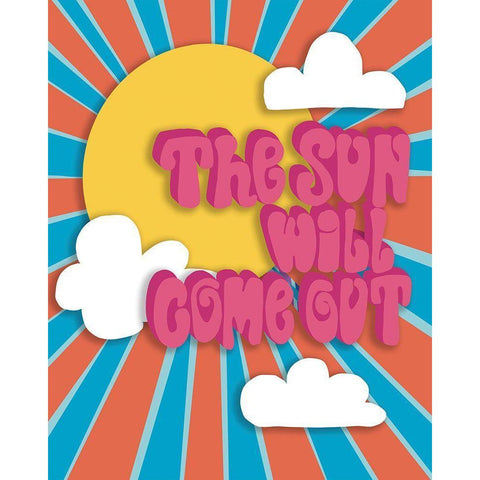 Sun   White Modern Wood Framed Art Print by Rupp, Mariah