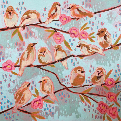 Chickadees of the Trees Black Modern Wood Framed Art Print with Double Matting by Rupp, Mariah