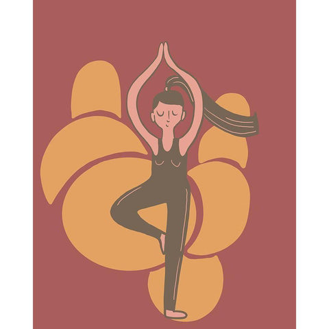 Tree Pose II Gold Ornate Wood Framed Art Print with Double Matting by Rupp, Mariah