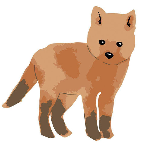 Fox White Modern Wood Framed Art Print by Rupp, Mariah