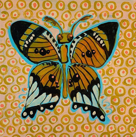 Boho Butterfly Black Ornate Wood Framed Art Print with Double Matting by Rupp, Mariah