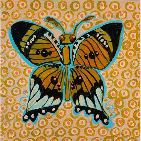 Boho Butterfly Black Modern Wood Framed Art Print by Rupp, Mariah