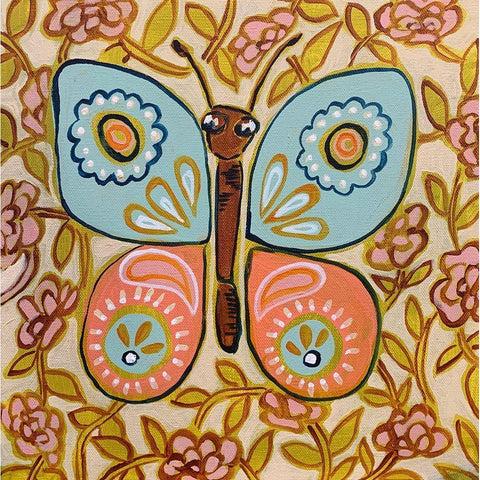 Boho Butterfly II Gold Ornate Wood Framed Art Print with Double Matting by Rupp, Mariah
