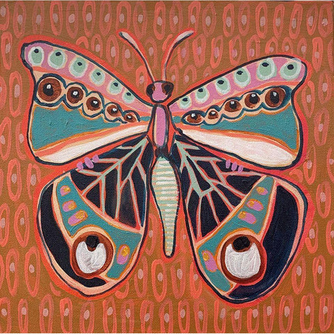Boho Butterfly III White Modern Wood Framed Art Print by Rupp, Mariah