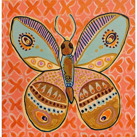 Boho Butterfly IV Black Modern Wood Framed Art Print by Rupp, Mariah