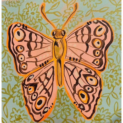 Boho Butterfly V Gold Ornate Wood Framed Art Print with Double Matting by Rupp, Mariah