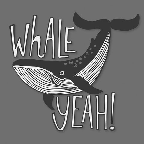 Whale Yeah! Black Modern Wood Framed Art Print with Double Matting by Rupp, Mariah