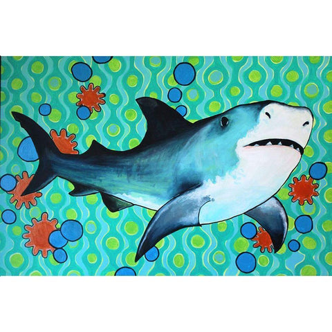 Shark Gold Ornate Wood Framed Art Print with Double Matting by Rupp, Mariah