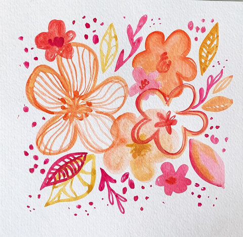 Pink and Perky Black Ornate Wood Framed Art Print with Double Matting by Rupp, Mariah