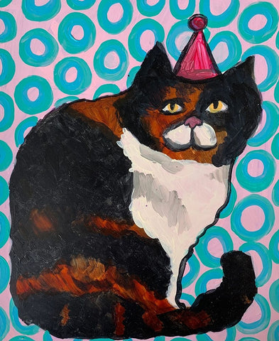 Party Animal Black Ornate Wood Framed Art Print with Double Matting by Rupp, Mariah