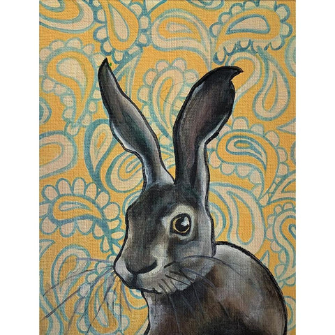 Bunny Rabbit Black Modern Wood Framed Art Print with Double Matting by Rupp, Mariah
