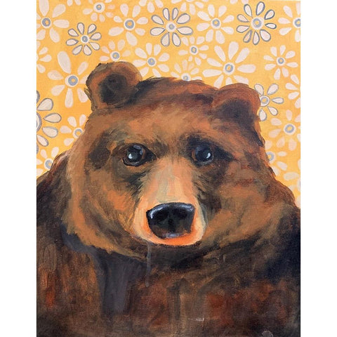 Bear Black Modern Wood Framed Art Print by Rupp, Mariah