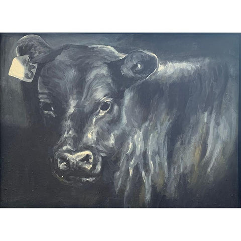 Cow Black Modern Wood Framed Art Print by Rupp, Mariah