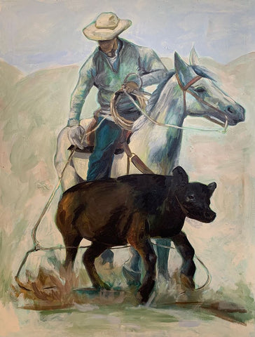 Rodeo Black Ornate Wood Framed Art Print with Double Matting by Rupp, Mariah