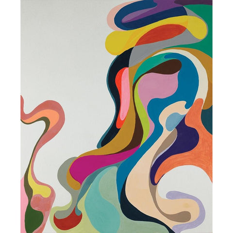 Flow Black Modern Wood Framed Art Print with Double Matting by Zinn, Mary