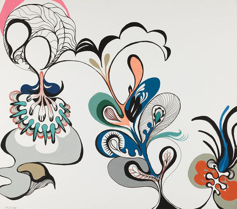 Summerfield White Modern Wood Framed Art Print with Double Matting by Zinn, Mary