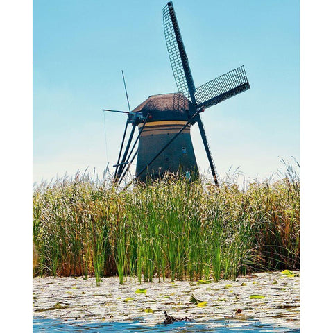 Windmill I Black Modern Wood Framed Art Print by Singleton, Ashley