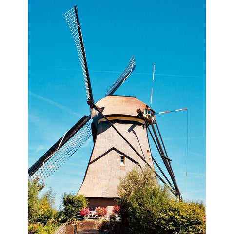 Windmill II White Modern Wood Framed Art Print by Singleton, Ashley