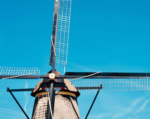 Windmill III White Modern Wood Framed Art Print with Double Matting by Singleton, Ashley