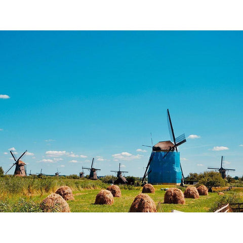 Windmill VI Black Modern Wood Framed Art Print with Double Matting by Singleton, Ashley