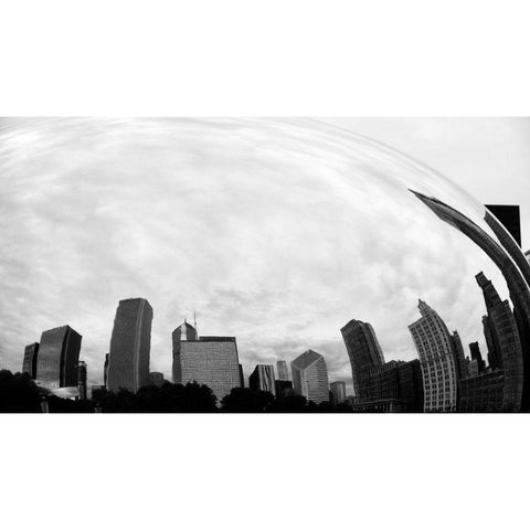 City Reflection Black Modern Wood Framed Art Print with Double Matting by Singleton, Ashley
