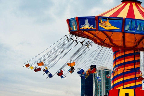 Swings II White Modern Wood Framed Art Print with Double Matting by Singleton, Ashley