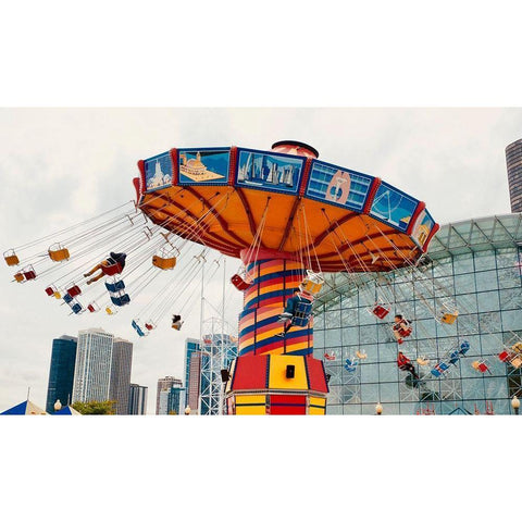 Swings Black Modern Wood Framed Art Print by Singleton, Ashley