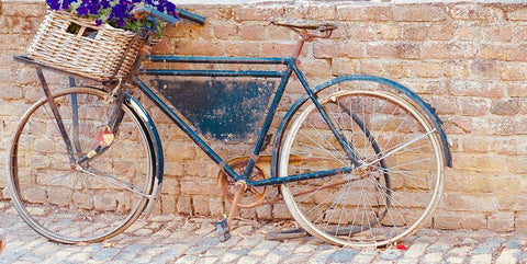 Bicycle White Modern Wood Framed Art Print with Double Matting by Singleton, Ashley