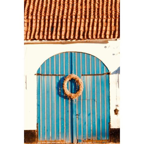 Blue Doors Black Modern Wood Framed Art Print with Double Matting by Singleton, Ashley