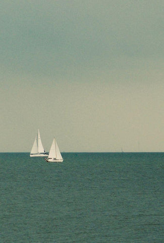 Sail Away White Modern Wood Framed Art Print with Double Matting by Singleton, Ashley