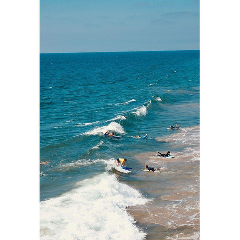 Waves Black Modern Wood Framed Art Print by Singleton, Ashley