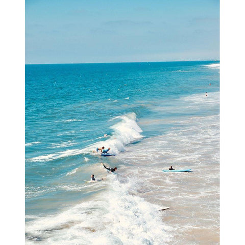 Waves II White Modern Wood Framed Art Print by Singleton, Ashley