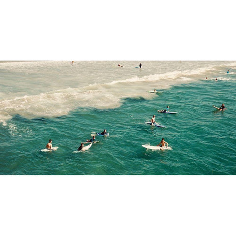 Surfers Black Modern Wood Framed Art Print by Singleton, Ashley