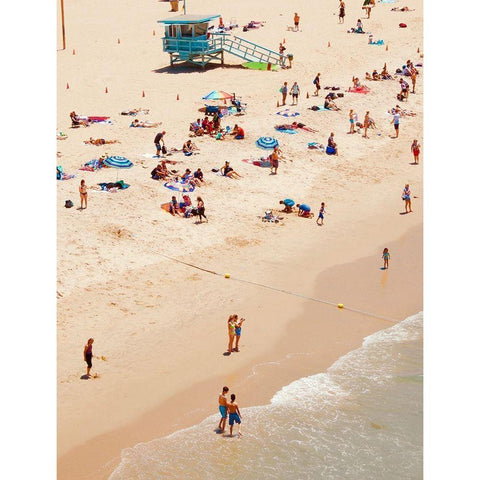 Tiny Beach People Gold Ornate Wood Framed Art Print with Double Matting by Singleton, Ashley