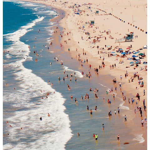 Beach Days Black Modern Wood Framed Art Print with Double Matting by Singleton, Ashley