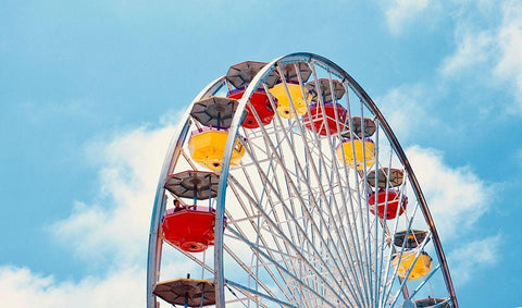 Carnival Fun III White Modern Wood Framed Art Print with Double Matting by Singleton, Ashley