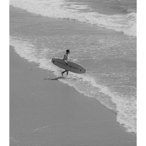 BW Surfer Black Modern Wood Framed Art Print by Singleton, Ashley