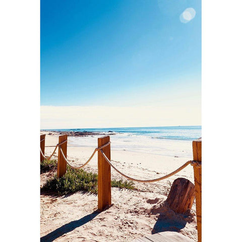 Fence Posts Black Modern Wood Framed Art Print by Singleton, Ashley