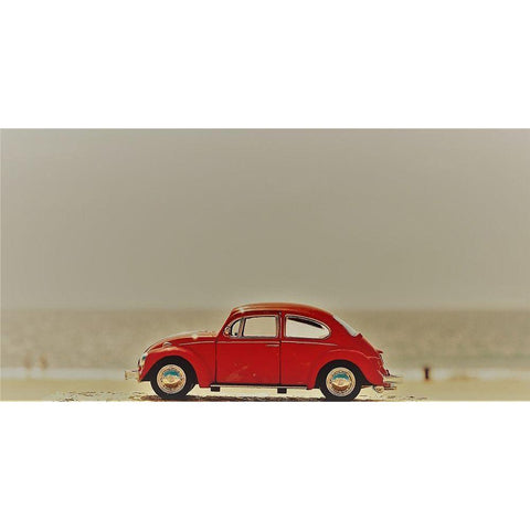 Red Car White Modern Wood Framed Art Print by Singleton, Ashley