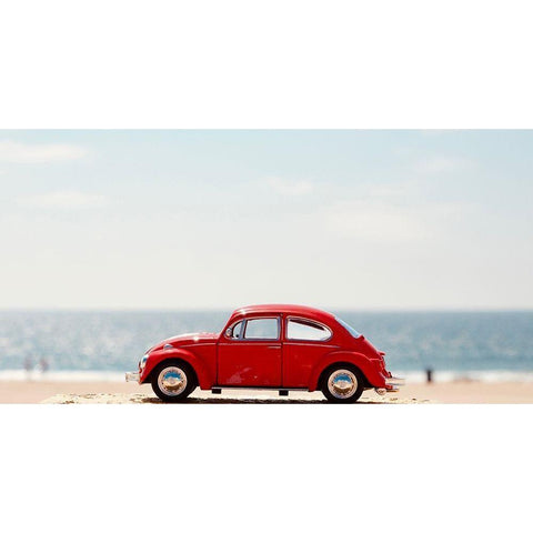 Red Car II Black Modern Wood Framed Art Print with Double Matting by Singleton, Ashley