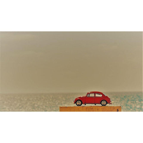 Red Car III Black Modern Wood Framed Art Print with Double Matting by Singleton, Ashley